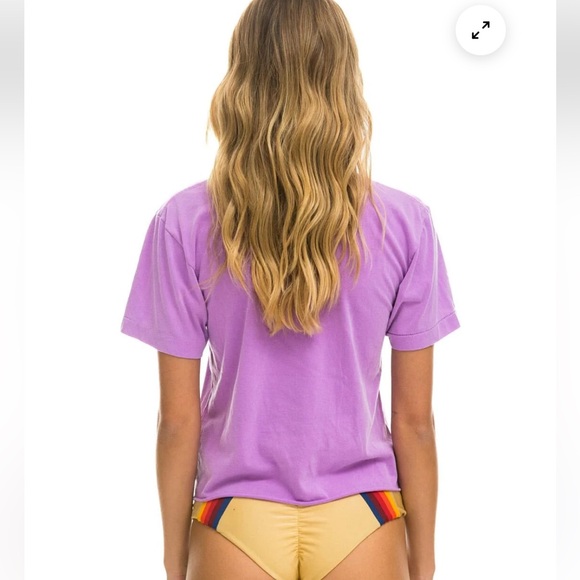 AVIATOR NATION LOGO BOYFRIEND TEE NEON PURPLE CASUAL CALIFORNIA SURF BEACH - Picture 2 of 10